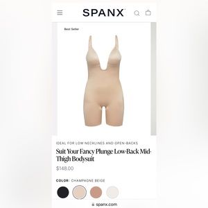 NWT SPANX plunge body suit